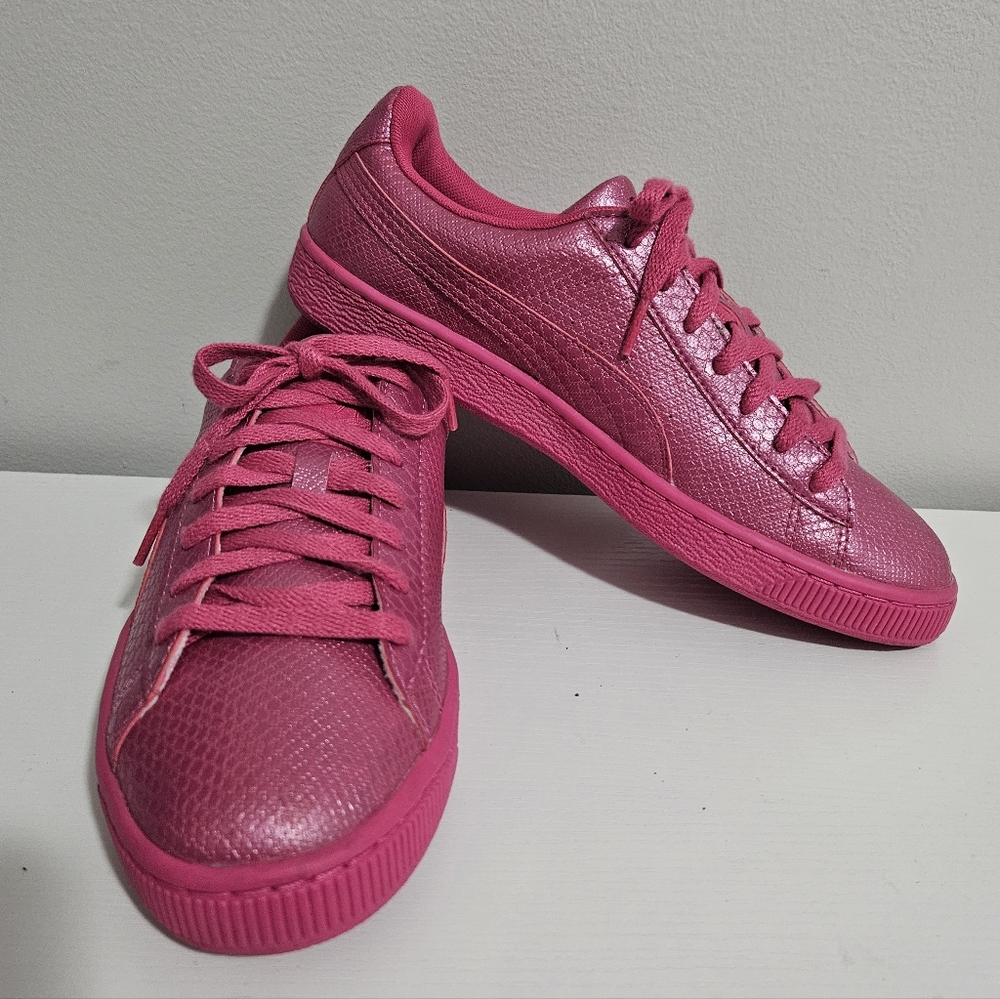 Puma Classic Pink Snake Skin Shoes Size 10 - Picture 10 of 10